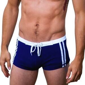 NWT Sauvage Riviera Squarecut Swim Short Navy 3'' Small